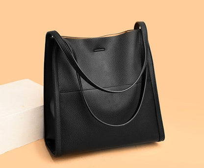 Simple Solid Color PU Leather Shoulder Bag