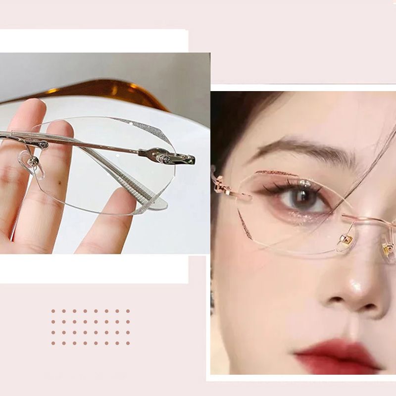 Fashion Anti-Blue Light Rimless Reading Glasses