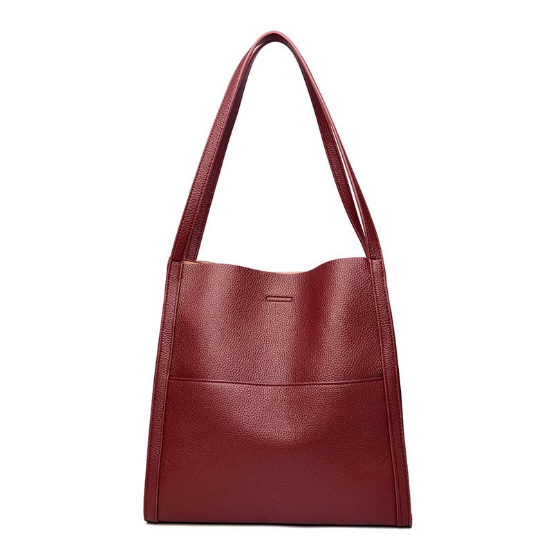 Simple Solid Color PU Leather Shoulder Bag