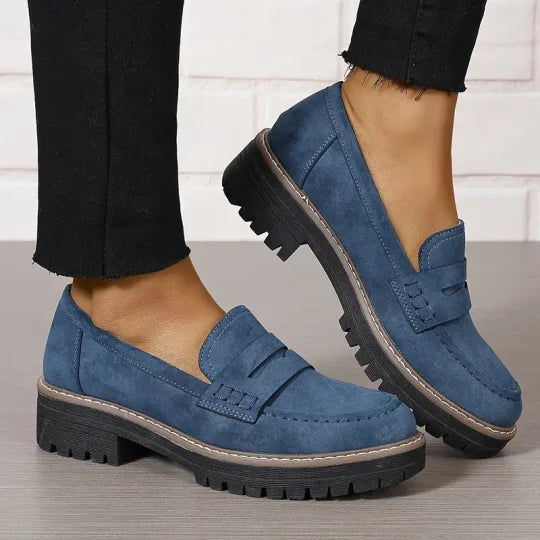 Women's Comfortable Chunky Slip On Platform Loafers