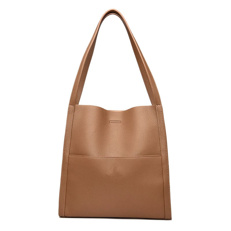 Simple Solid Color PU Leather Shoulder Bag