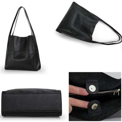 Simple Solid Color PU Leather Shoulder Bag