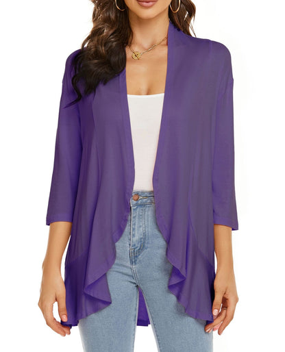 Casual Lightweight Cardigans With Open Front For Women