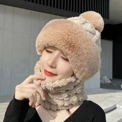 ❄️Winter-Specials❄️Women's Winter Warm Windproof Plush Scarf Hat