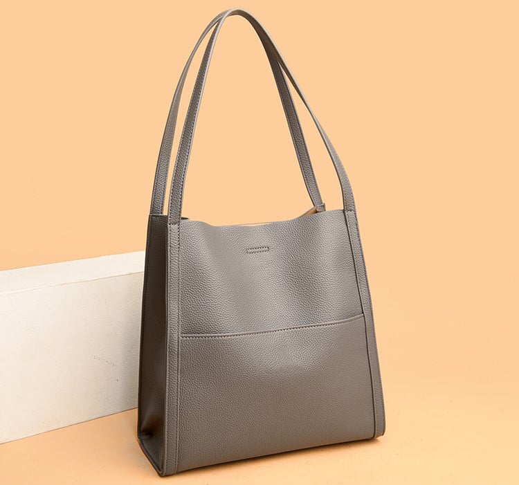 Simple Solid Color PU Leather Shoulder Bag