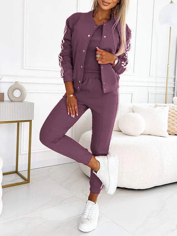 ✨Women's Three-piece Baseball Jacket And Pants Set