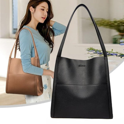 Simple Solid Color PU Leather Shoulder Bag