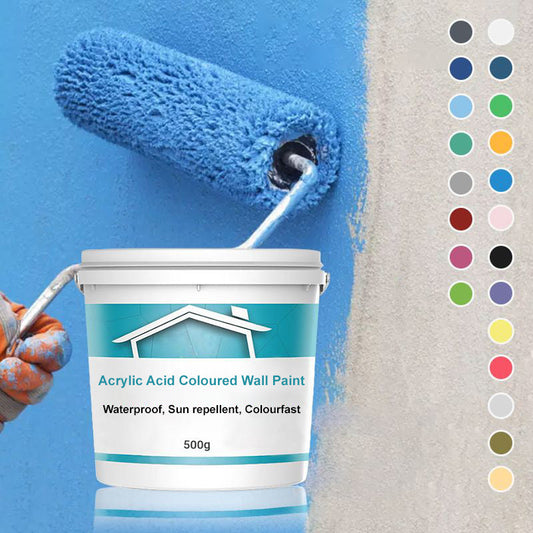 Acrylic Acid Coloured Wall Paint - Waterproof, Sun repellent, Colourfast