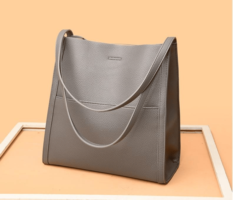 Simple Solid Color PU Leather Shoulder Bag