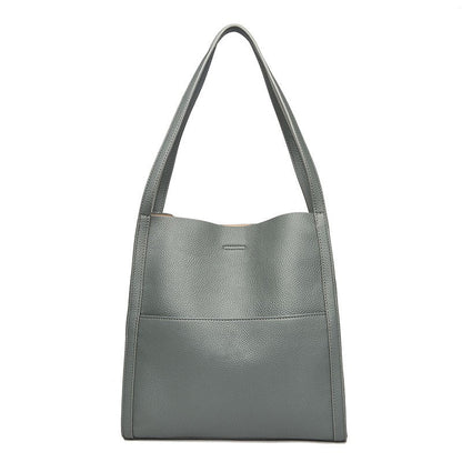 Simple Solid Color PU Leather Shoulder Bag