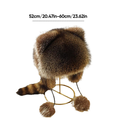 🎁💥Raccoon Tail Fur Parent-Child Plush Hat