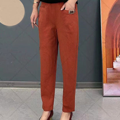 🔥Good Gift-Women's Elastic Waist Cotton Trousers