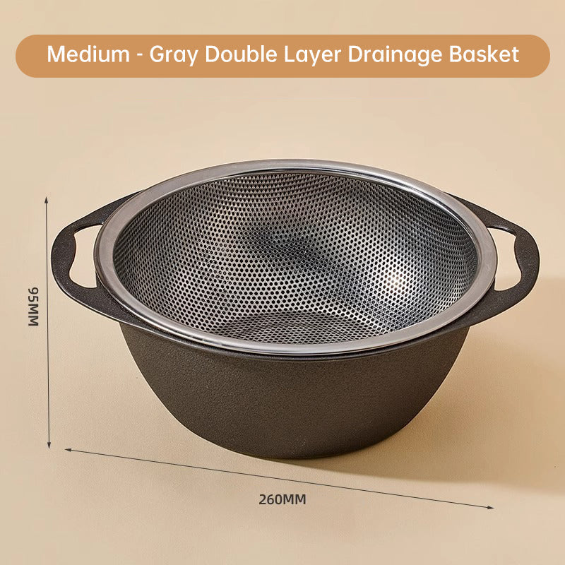 Multipurpose Double Layer Drainage Basket