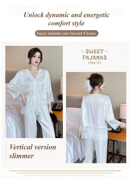 🌸Hot Sale 40% Off🌸Ice Sexy Lace Pajamas Two Piece Set