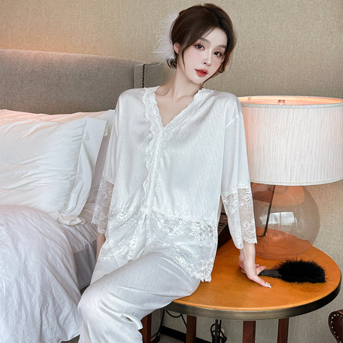 🌸Hot Sale 40% Off🌸Ice Sexy Lace Pajamas Two Piece Set