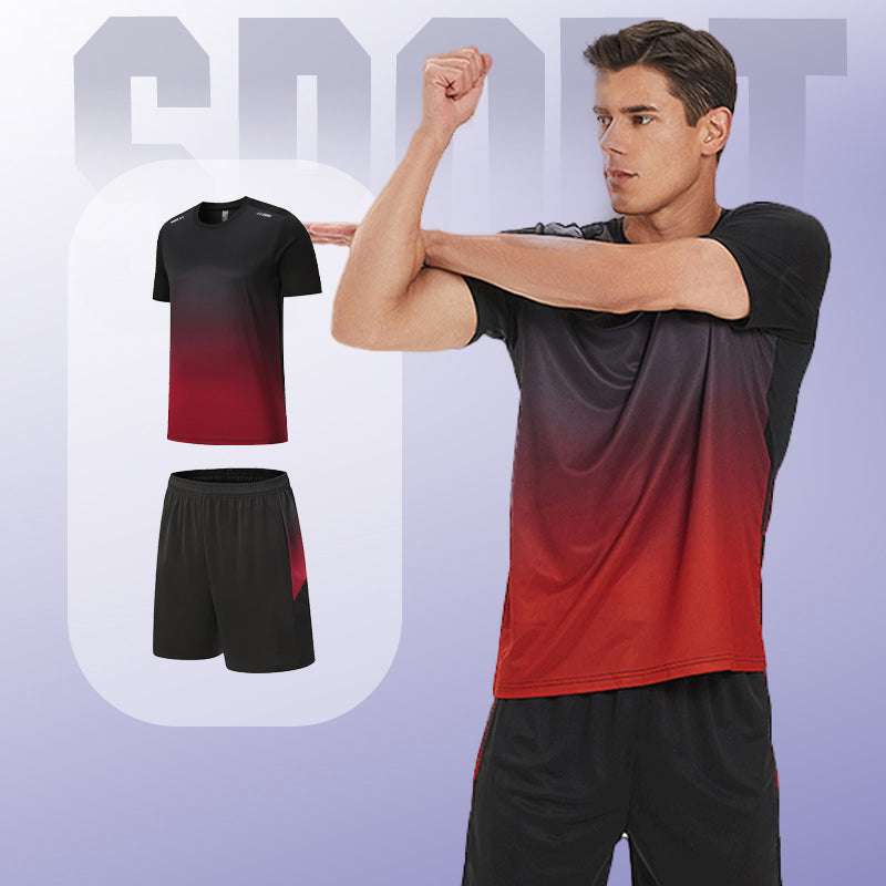 Men’s Loose-Fit Quick-Drying Athletic T-Shirt & Shorts Tracksuit