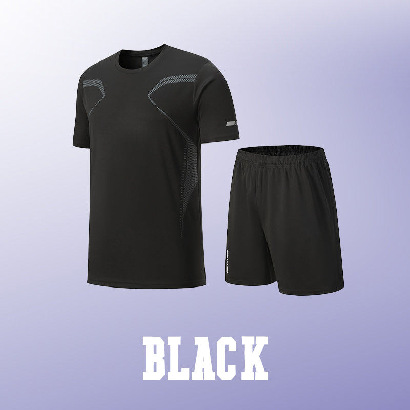 Men’s Loose-Fit Quick-Drying Athletic T-Shirt & Shorts Tracksuit