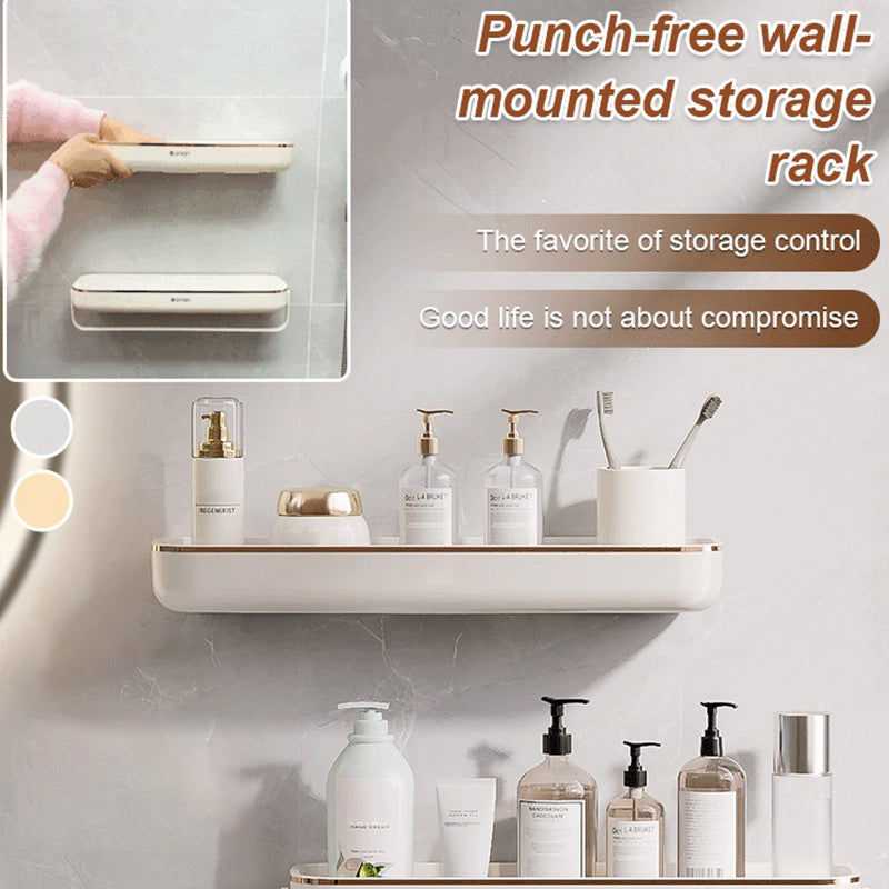 No-Punch Wall Mounted Bathroom Storage Shelf