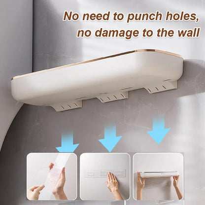 No-Punch Wall Mounted Bathroom Storage Shelf