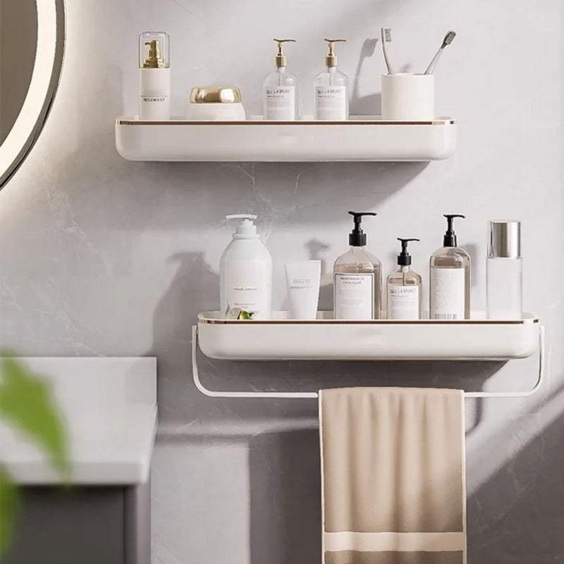 No-Punch Wall Mounted Bathroom Storage Shelf