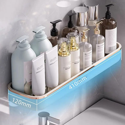 No-Punch Wall Mounted Bathroom Storage Shelf