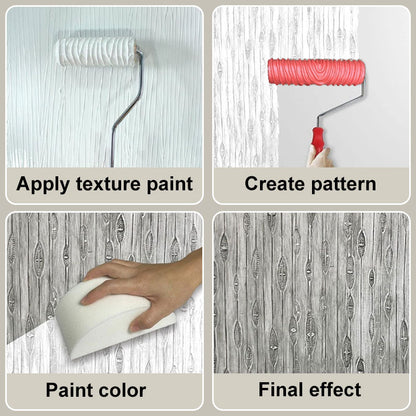 🔥2024 New Design🔥Embossing Texture Patterned Paint Roller for Wall Decoration