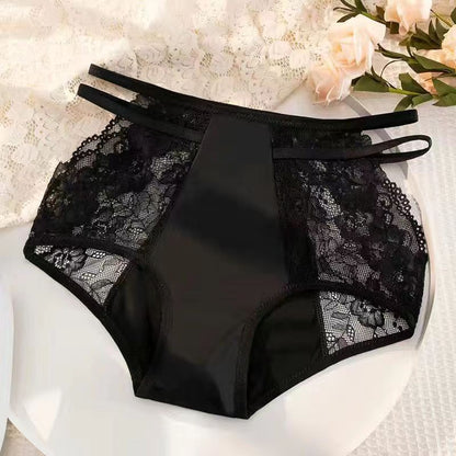 Sexy Seamless Double Strap Lace Silk Care Panties