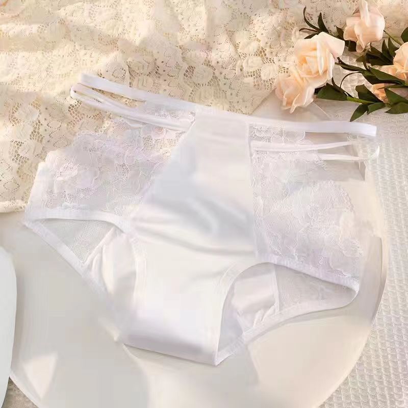 Sexy Seamless Double Strap Lace Silk Care Panties