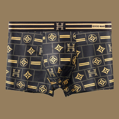 Men's Luxury Printed Breathable Cooling Boxer Briefs