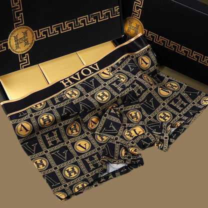 Men's Luxury Printed Breathable Cooling Boxer Briefs