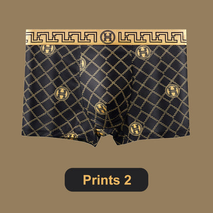 Men's Luxury Printed Breathable Cooling Boxer Briefs