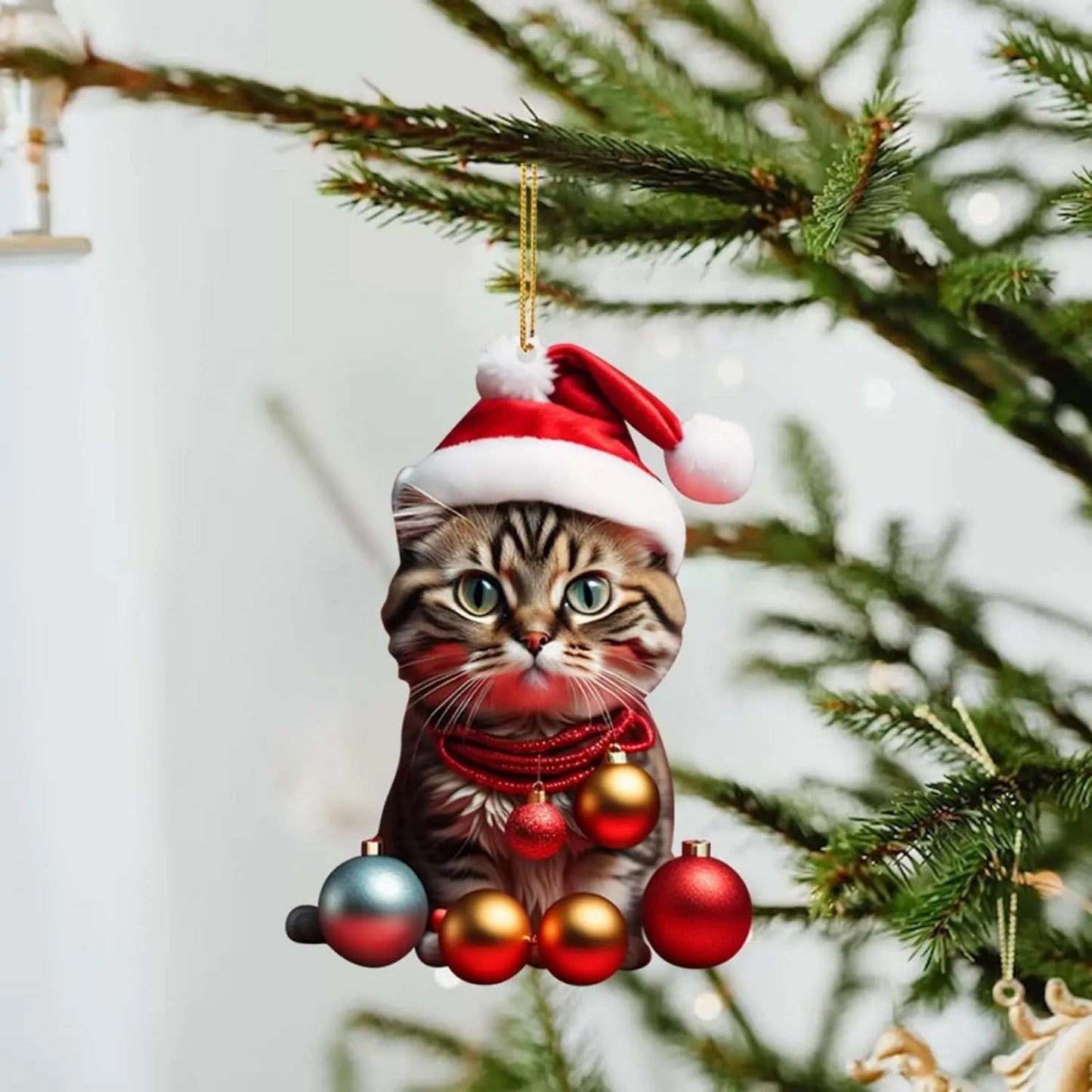 🎄10 Piece 😻  Cat Christmas Tree Ornaments. Hanging Cat Ornaments