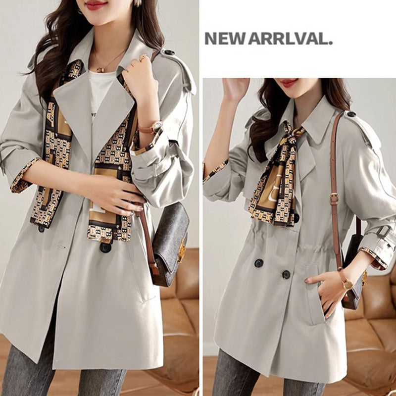 ✨ Fashionable High-End Women's Windbreaker With Mid-Length Lapel