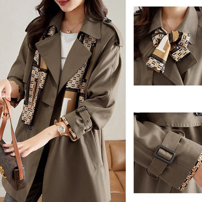 ✨ Fashionable High-End Women's Windbreaker With Mid-Length Lapel