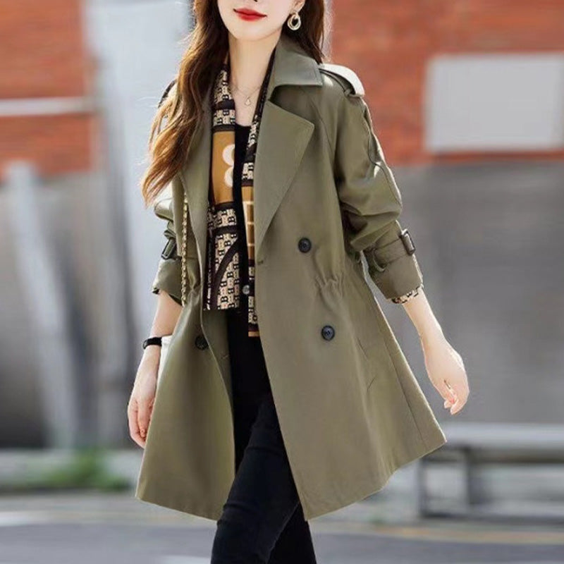 ✨ Fashionable High-End Women's Windbreaker With Mid-Length Lapel