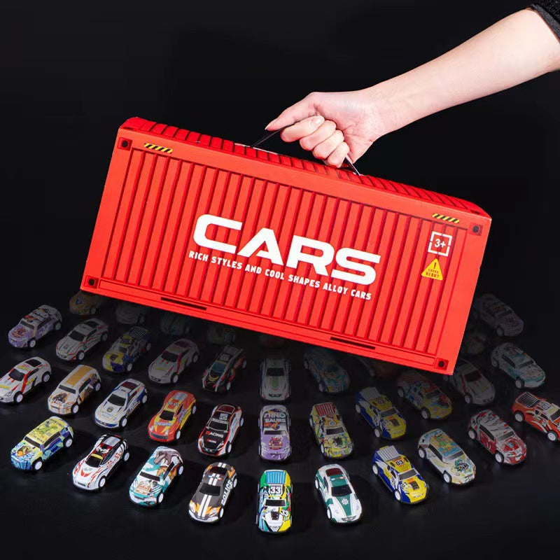 48 Mini Pull-Back Cars with Built-In Garage Set