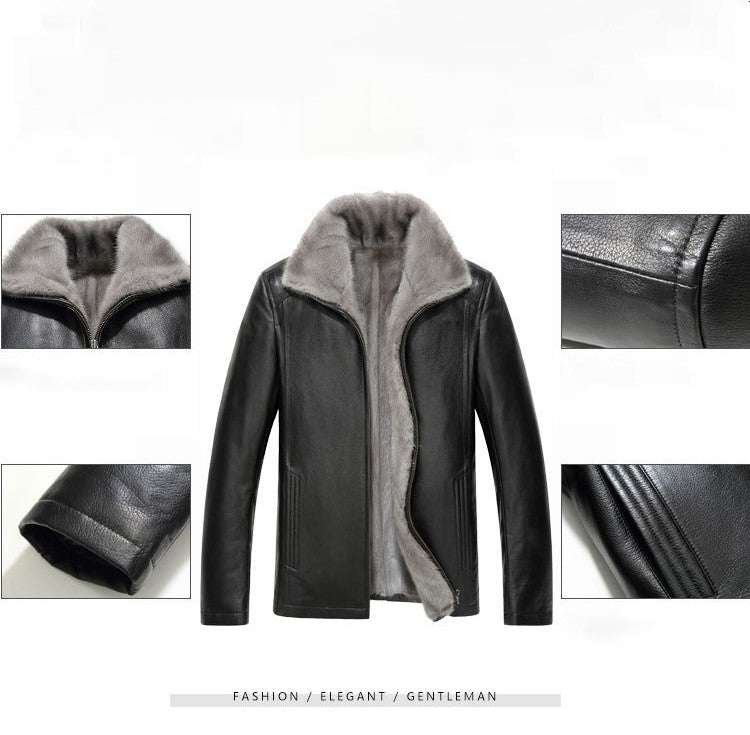 [Perfect gift] Men’s Winter Chic Fleece Leather Jacket