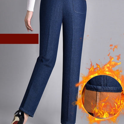 Women's Side-Pocket Full Elastic Waist Jeans