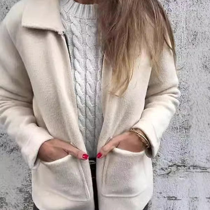 💖Women's Knitted Zipper Coat With Pockets