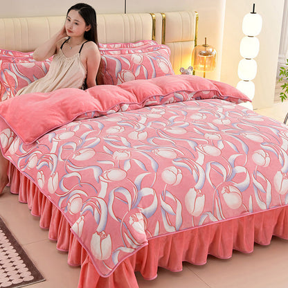 Ultra-Soft Luxury Thickened Faux Velvet 4-Piece Bedding Set