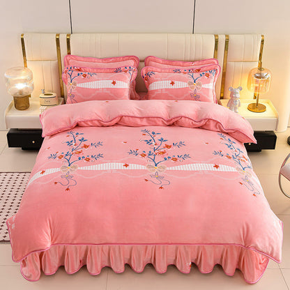 Ultra-Soft Luxury Thickened Faux Velvet 4-Piece Bedding Set