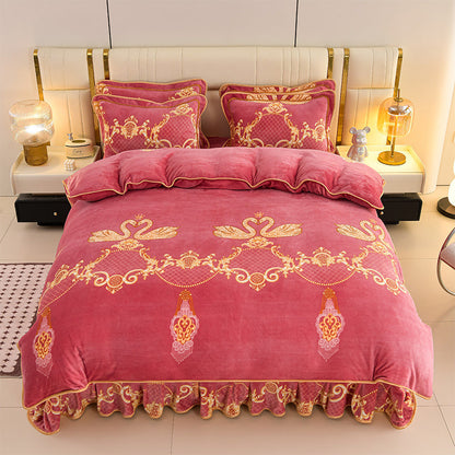 Ultra-Soft Luxury Thickened Faux Velvet 4-Piece Bedding Set