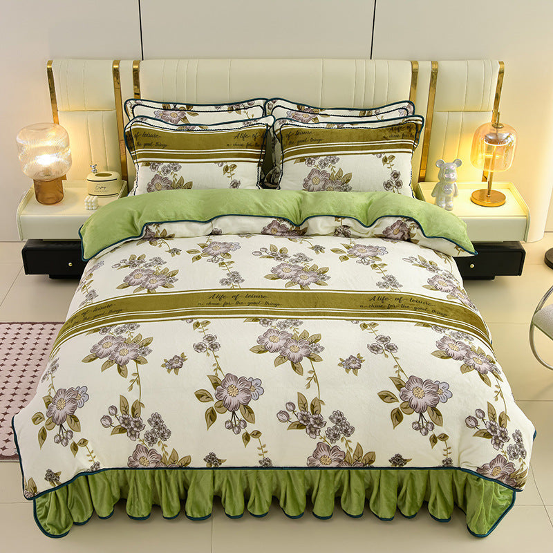 Ultra-Soft Luxury Thickened Faux Velvet 4-Piece Bedding Set