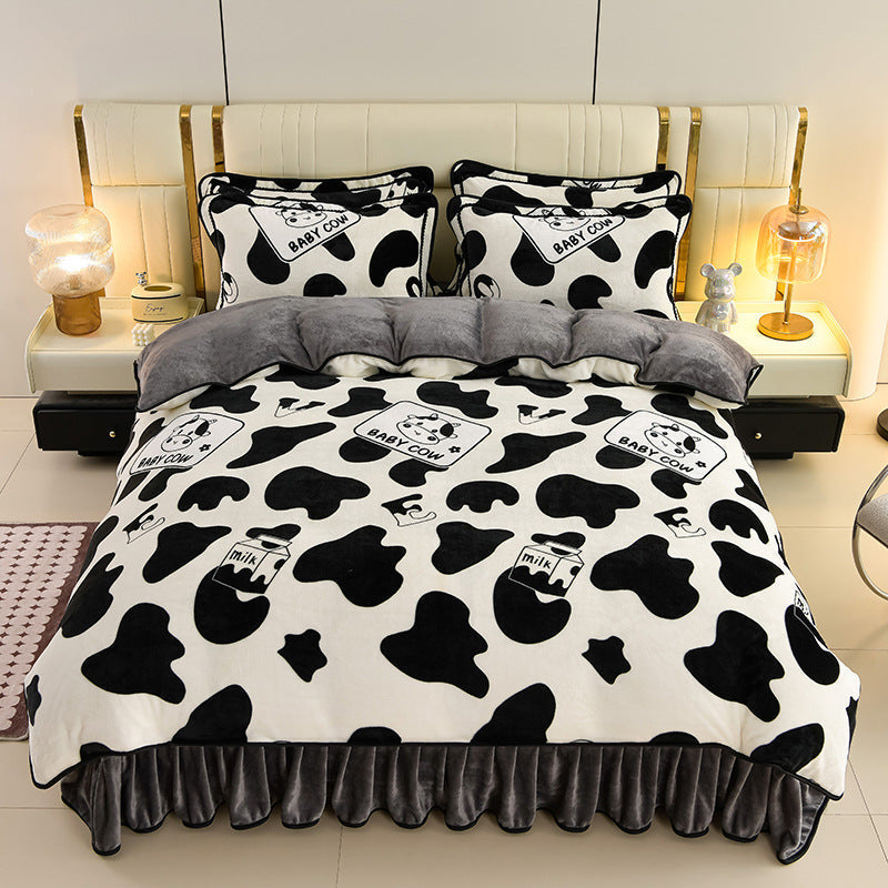 Ultra-Soft Luxury Thickened Faux Velvet 4-Piece Bedding Set