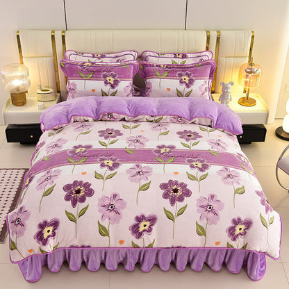 Ultra-Soft Luxury Thickened Faux Velvet 4-Piece Bedding Set