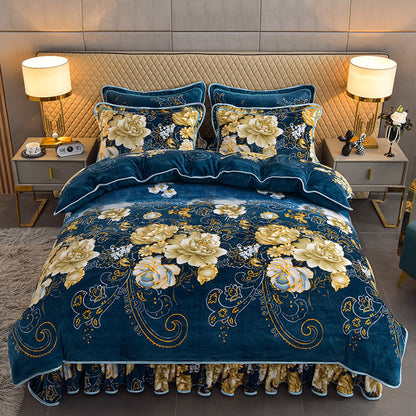 Ultra-Soft Luxury Thickened Faux Velvet 4-Piece Bedding Set