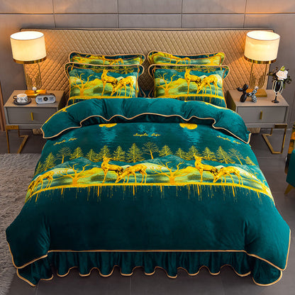 Ultra-Soft Luxury Thickened Faux Velvet 4-Piece Bedding Set