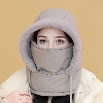 Plush-lined Thickened Thermal Hat with Face Mask for Men and Women