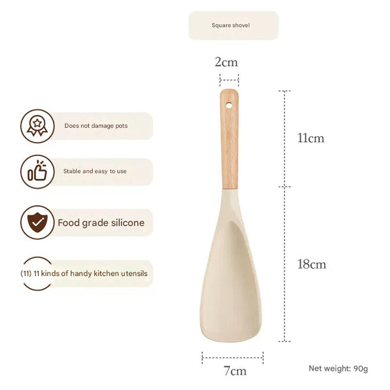 Silicone Salad Spatula with Wood Handle