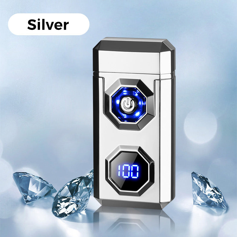 USB Charging Digital Windproof Lighters with LED Lighting Function